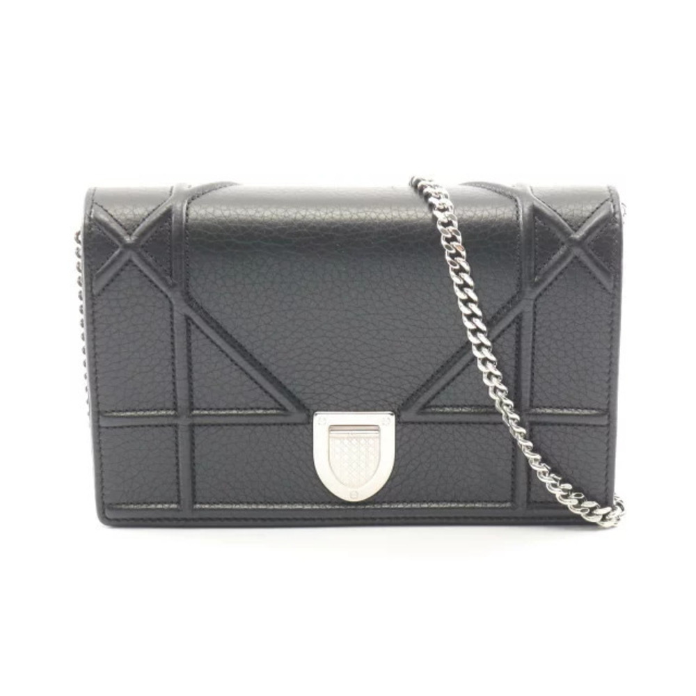 Christian Dior AMA Shoulder Bag Leather Black